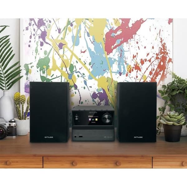 MUSE M-70 DBT - Bluetooth Hi-Fi mikrosystem - PLL FM/DAB+ radio, CD/MP3, USB-port - 2x20 Watt - 60 stationer som kan lagras - Svart