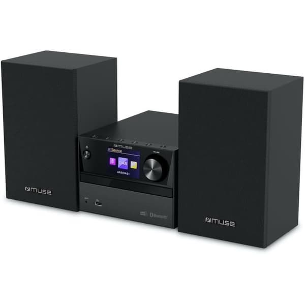 MUSE M-70 DBT - Bluetooth Hi-Fi mikrosystem - PLL FM/DAB+ radio, CD/MP3, USB-port - 2x20 Watt - 60 stationer som kan lagras - Svart