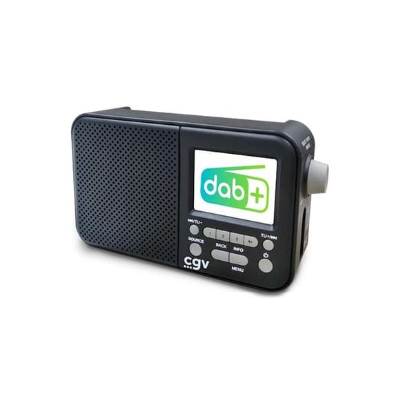 Kannettava DAB+- ja FM-radio - CGV - DR7+ - 2,4 tuuman TFT-värinäyttö - Kuulokeliitäntä - Ympäristöystävällinen