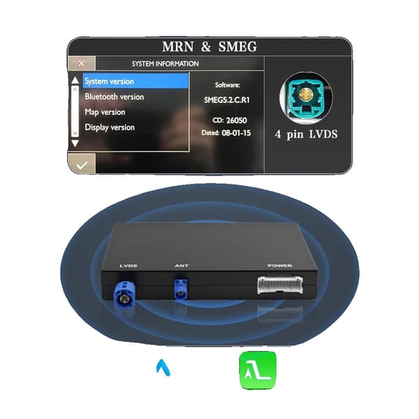 Trådløs CarPlay Decoder Box, Kompatibel med Peugeot Citroen DS Opel, Bluetooth-aktiveret,Til MRN SMEG