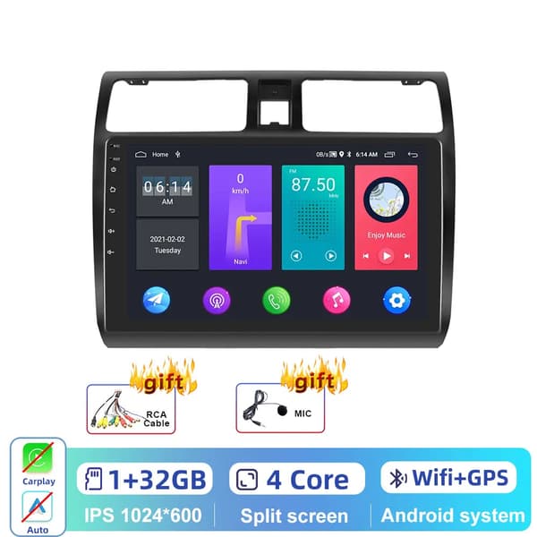 Bilradio, Android-kompatibilitet, GPS-navigation, 1-32GB