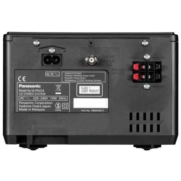 Mikrosystem - PANASONIC - SC-PM254EG-K - CD/MP3-spelare - Digital radio - USB - Svart