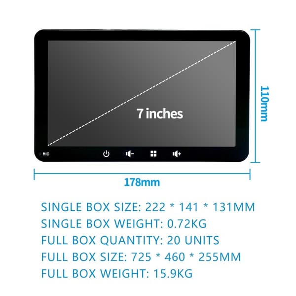 7" trådløs Carplay Android Auto Bluetooth GPS MP5 sugekopp bilstereo