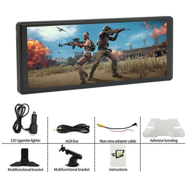 9,36" skærm 2 stativer Bilstereo spejlforbindelse Bluetooth USB Hukommelseskort