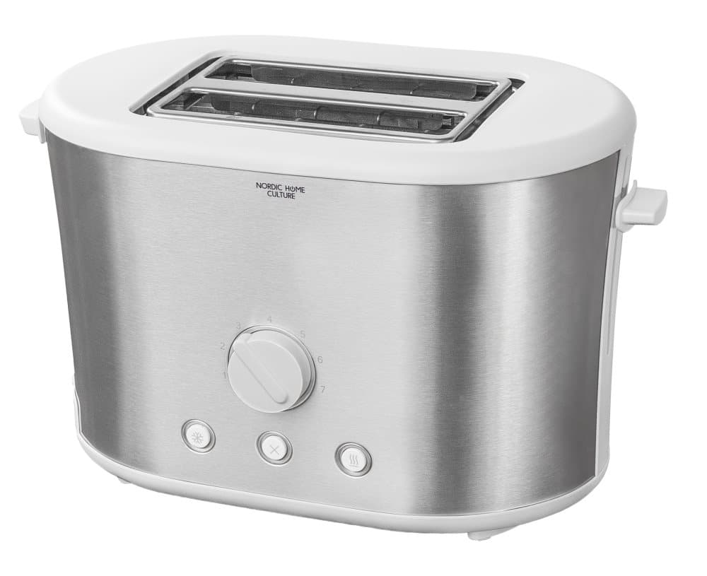 NORDIC HOME God Morgon toaster, stainless steel, silver, white