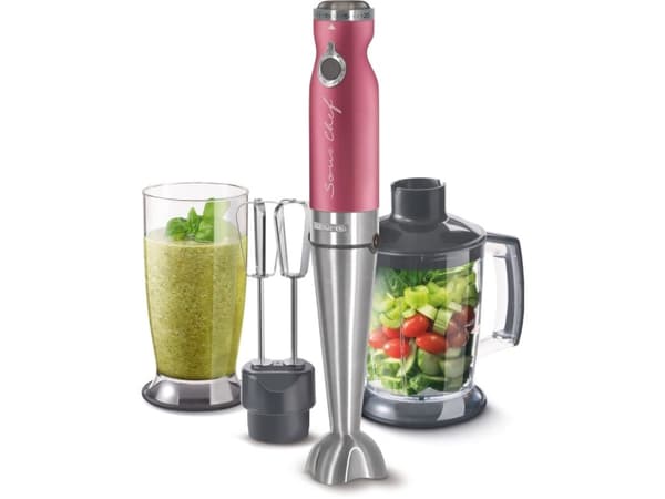 Sencor SHB 5604RD, Stavmixer, 0,8 l, Pulsfunktion, 1,2 m, 1200 W, Röd, Rostfritt stål
