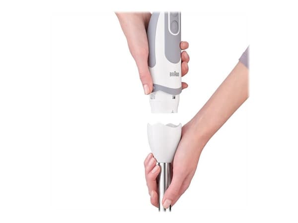 Braun MultiQuick 5 MQ5245WH, Upotettava sekoitin, 1,25 L, Jäänmurskaus, 1000 W, Harmaa, Valkoinen