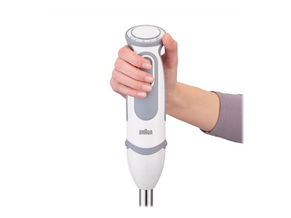 Braun MultiQuick 5 MQ5245WH, Upotettava sekoitin, 1,25 L, Jäänmurskaus, 1000 W, Harmaa, Valkoinen