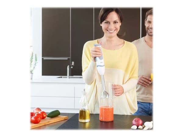Braun MultiQuick 5 MQ5245WH, Upotettava sekoitin, 1,25 L, Jäänmurskaus, 1000 W, Harmaa, Valkoinen