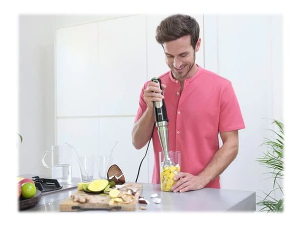 Braun MultiQuick 9 MQ 9187XLI, Upotettava sekoitin, 0,6 L, Syke-toiminto, Jäänmurskaus, 1200 W, Musta, Ruostumaton teräs