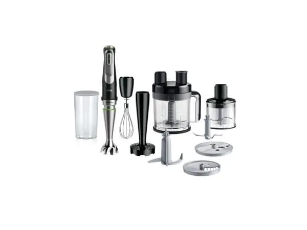 Braun MultiQuick 9 MQ 9187XLI, Upotettava sekoitin, 0,6 L, Syke-toiminto, Jäänmurskaus, 1200 W, Musta, Ruostumaton teräs