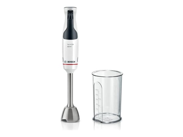 Bosch Serie 4 MSM4W210, Upotettava sekoitin, 0,6 L, 1,4 m, 600 W, Musta, Valkoinen