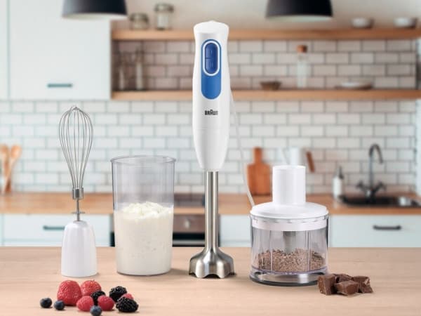 Braun MultiQuick 2 MQ20236MWH, Stav Mikser, 0,5 l, 1,2 m, 600 W, Blå, Hvit