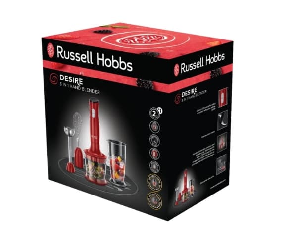 Russell Hobbs Desire 24700-56 3 i 1 - Stavmixer - 500 W - röd/svart
