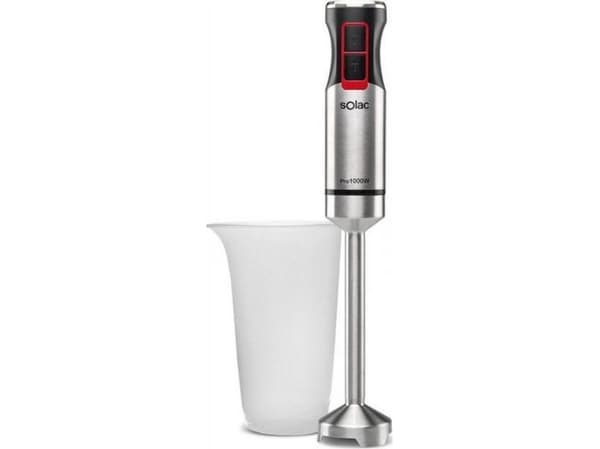 Solac Pro1000W, Stavmixer, Pulsfunktion, Iskrossning, 1000 W, Svart, Rostfritt stål