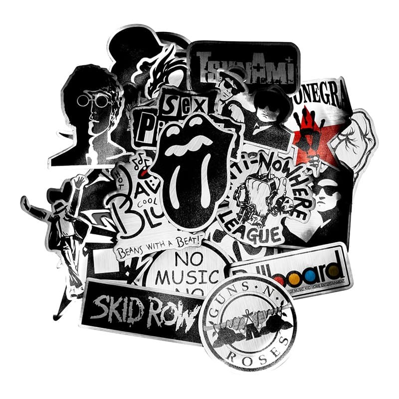 50x Klistermärken, Musik