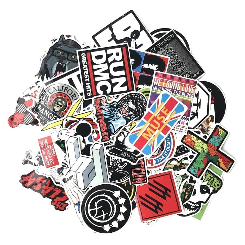 60x Klistermärken, Rockband