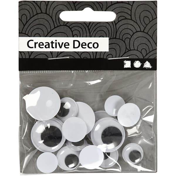 Rulleøyne, uten lim, dia. 12+14+20 mm, 18 ass./ 1 pk.