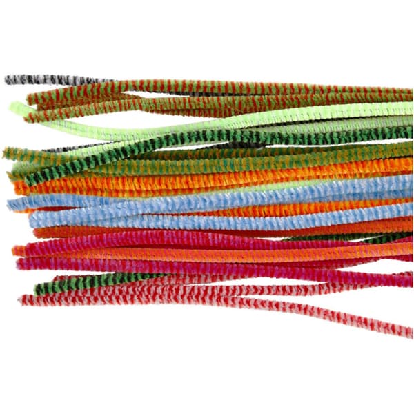 Piperenser, stripete, L: 30 cm, tykkelse 6 mm, ass. farger, 30 ass./ 1 pk.
