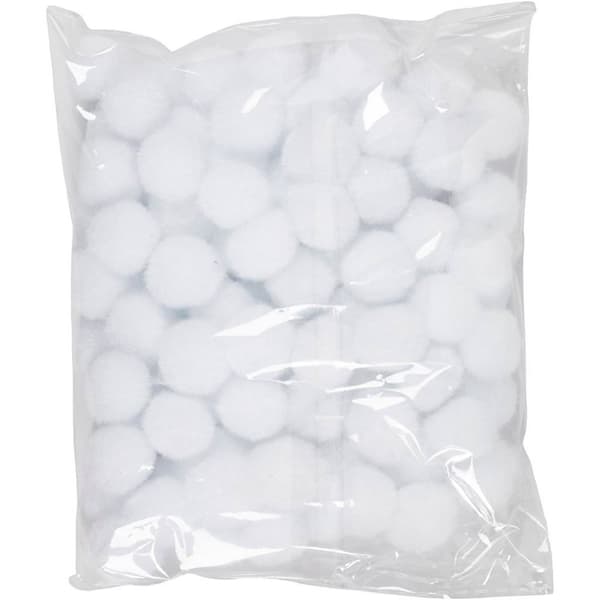 Pomponer, diam. 20 mm, hvid, 100 stk./ 1 pk.
