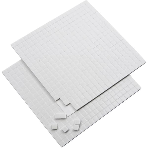 3D klæbepuder, str. 5x5 mm, tykkelse 2 mm, hvid, 2x400 stk., 2 ark/ 1 pk.
