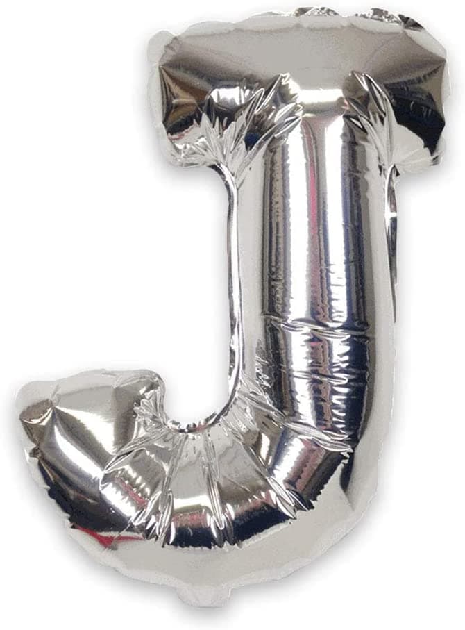 Bokstavsballong 53 cm, bokstav J - silver