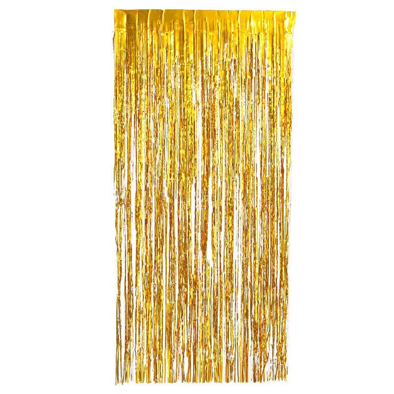 Festlig glittergardin glitterdraperi i guld 1x2 meter