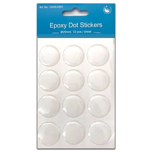 Epoxy Dot Stickers - 25 mm - 12 st Runda