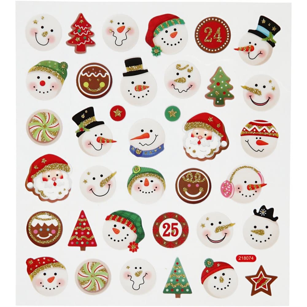 Fancy stickers - Snögubbar - 15x16,5 cm - 1 ark