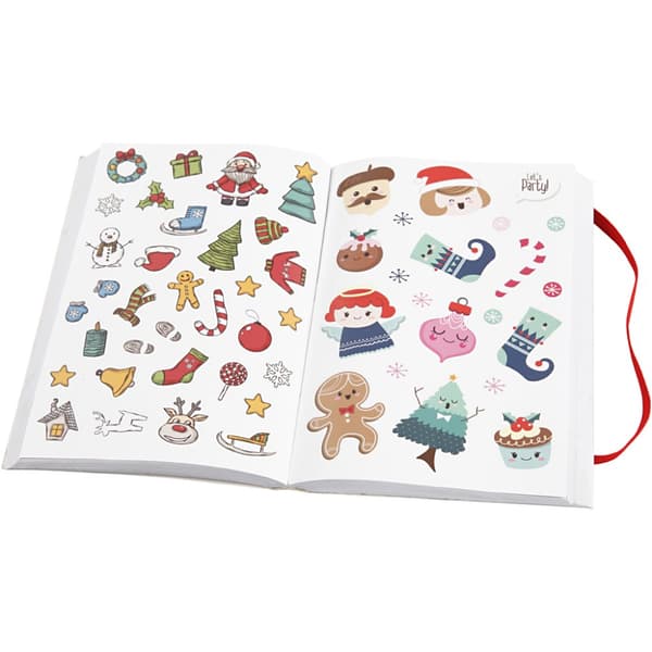 Bok med stickers - 11,5 x 17 x 1,5 cm - Julmotiv - 76 ark