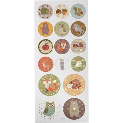 Stickers - 10 x 23 cm - ca. 16 st - Skogsdjur
