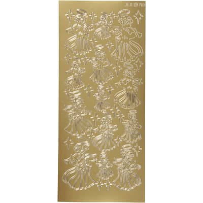 Stickers - 10x23 cm - Guld - Änglar