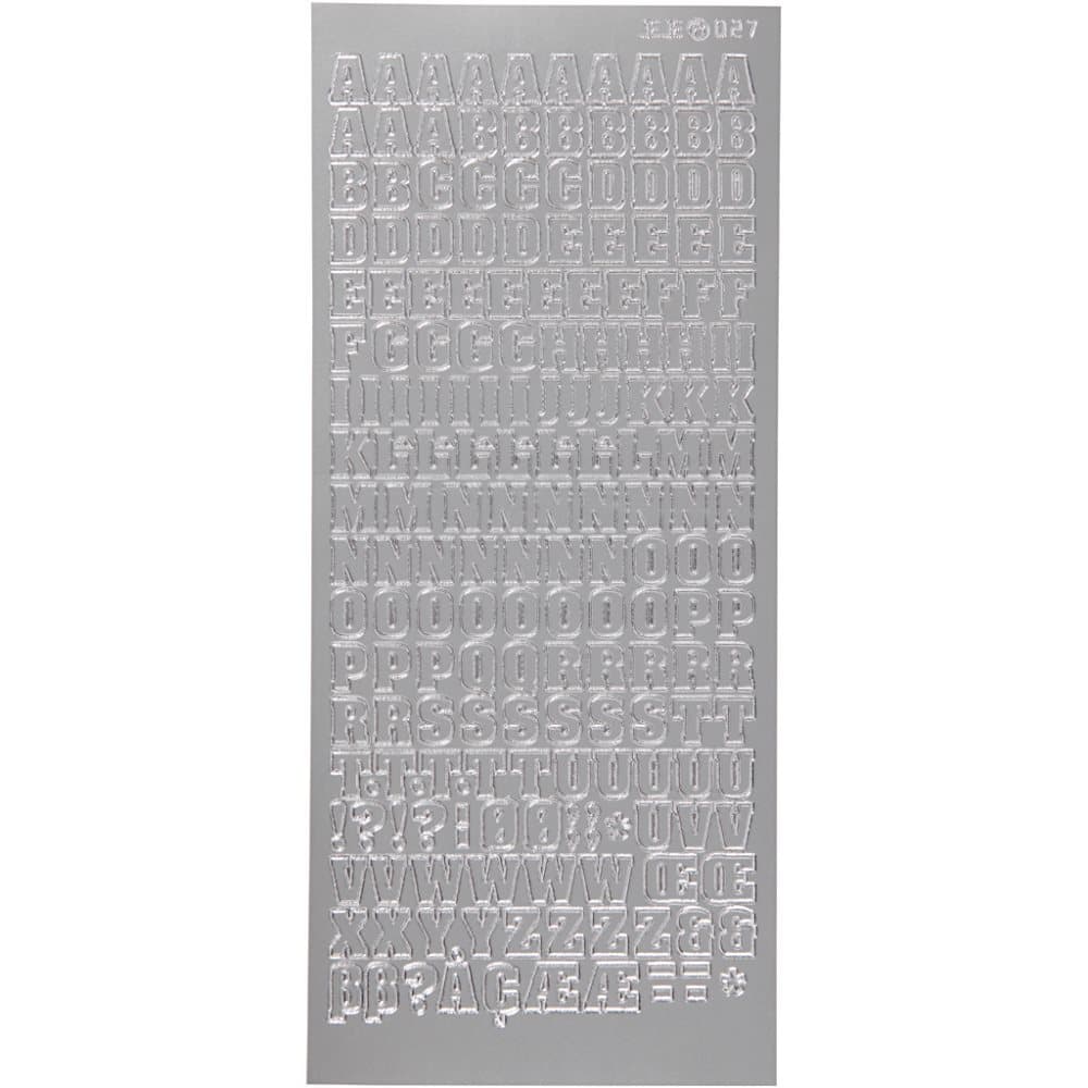 Stickers - 10x23 cm - Silver - Bokstäver
