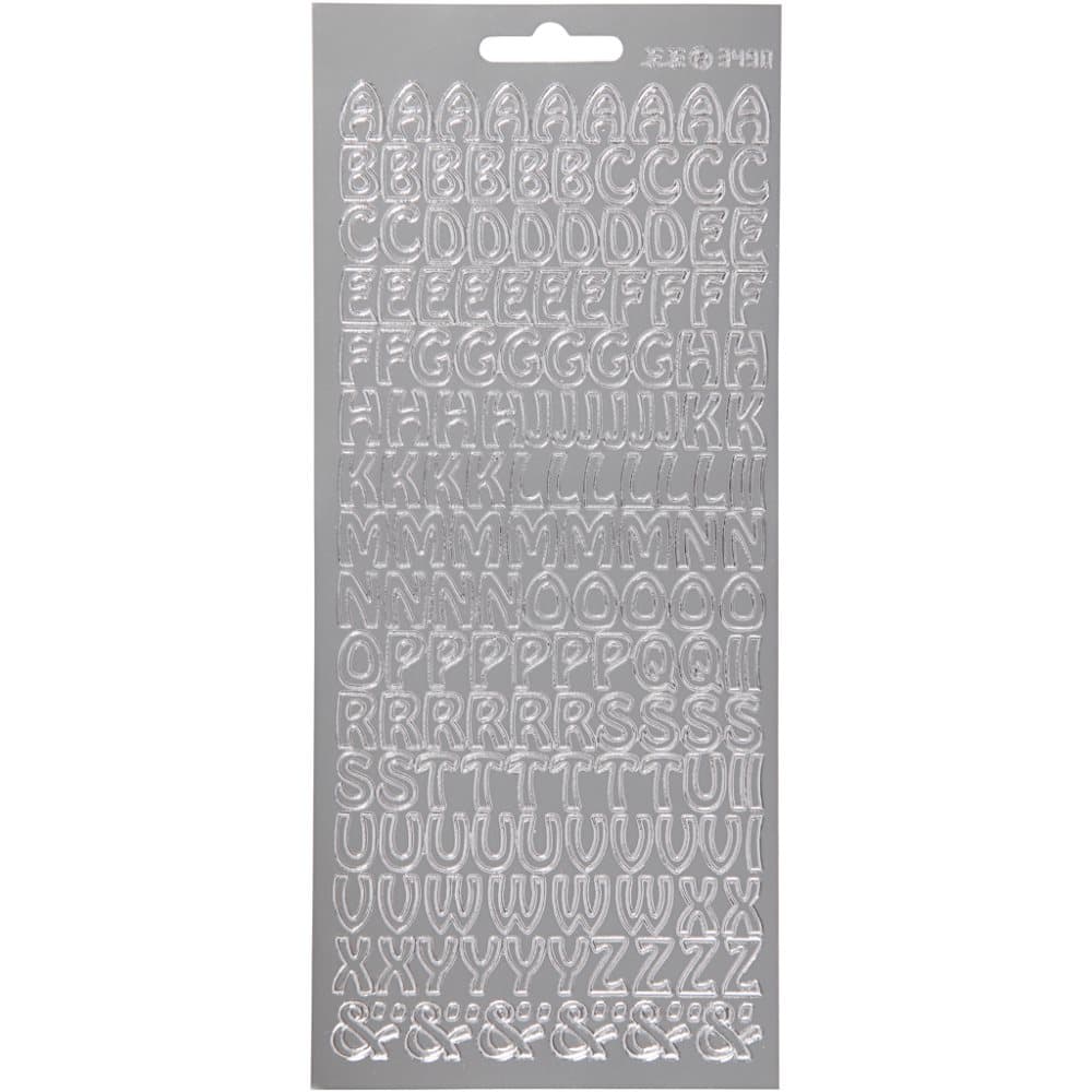 Stickers - 10x23 cm - Silver - Bokstäver