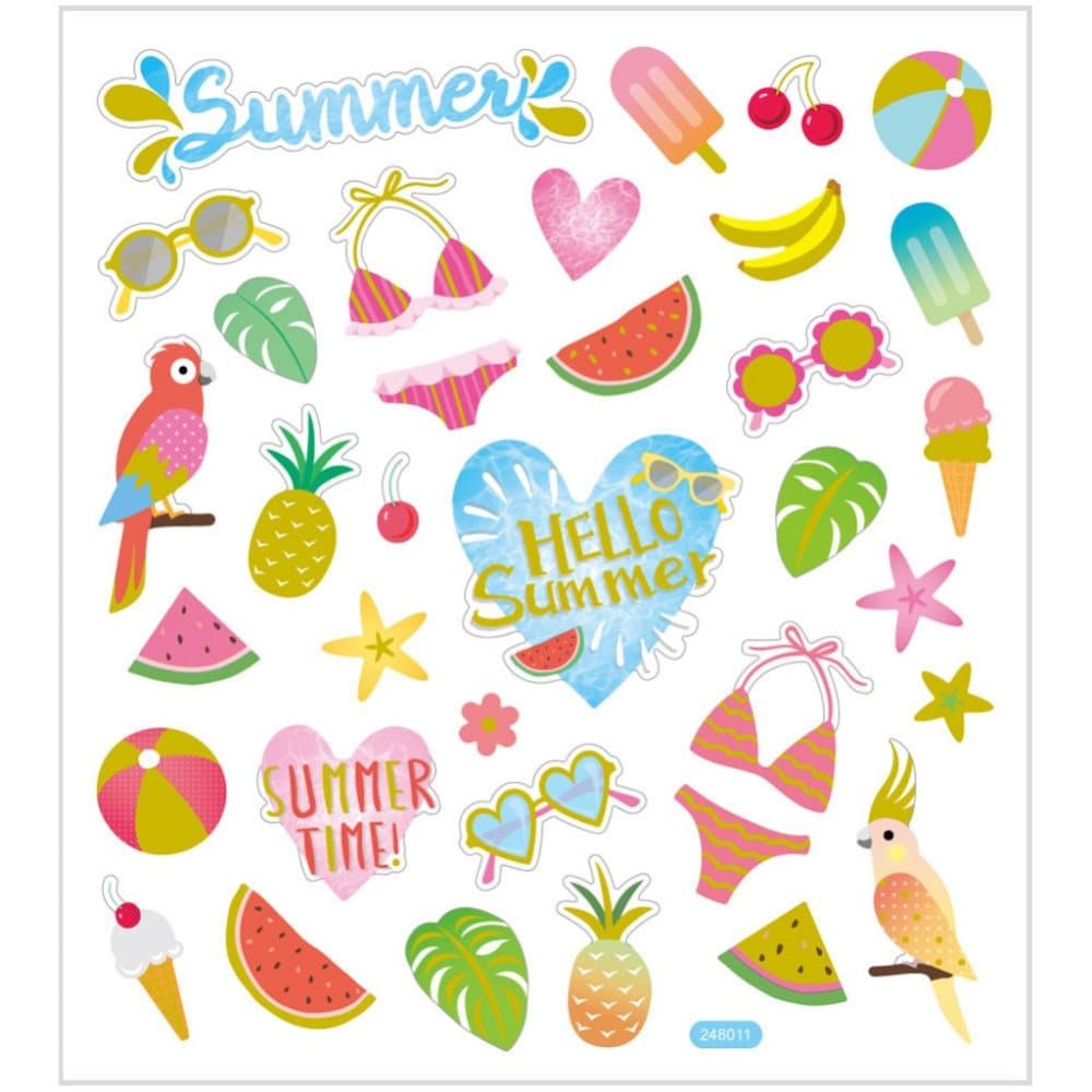 Stickers - 15x16,5 cm - 35 st - Sommarsemester
