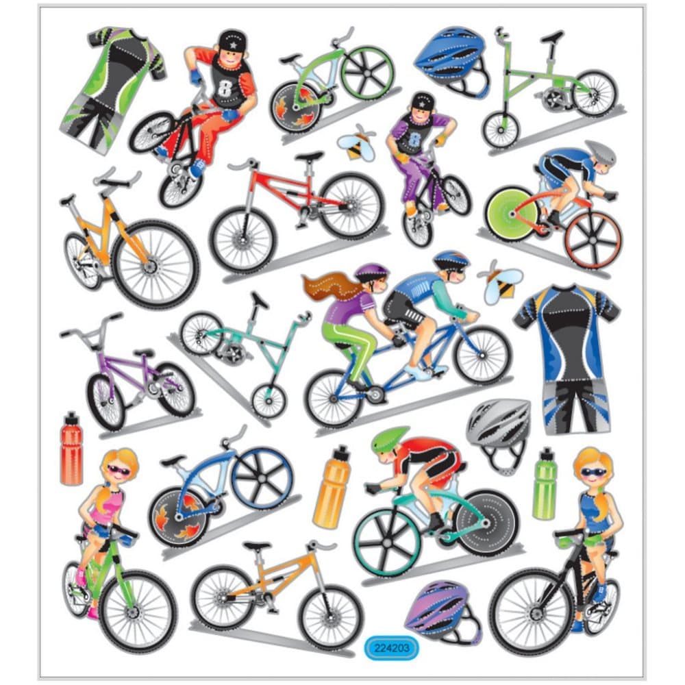 Stickers - Cyklar - 15x16,5 cm - 25 st