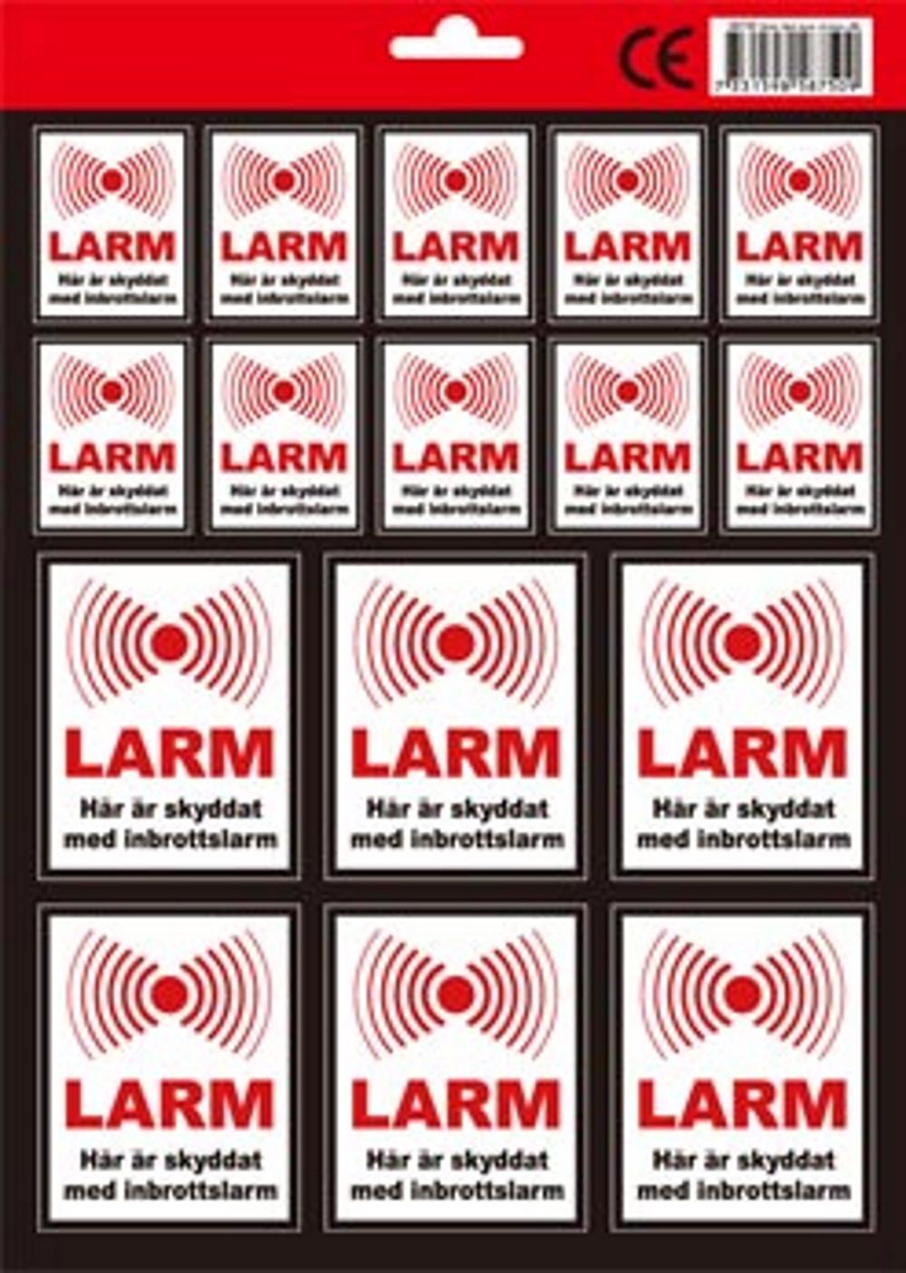 Stickers Larmdekal klister larm inbrottslarm
