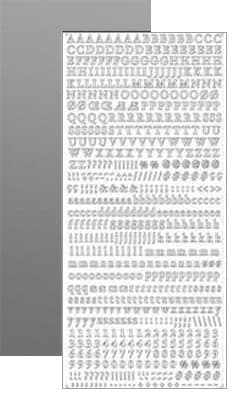 Stickers Peel Off’s - Mini Alfabet och Siffror - Silver