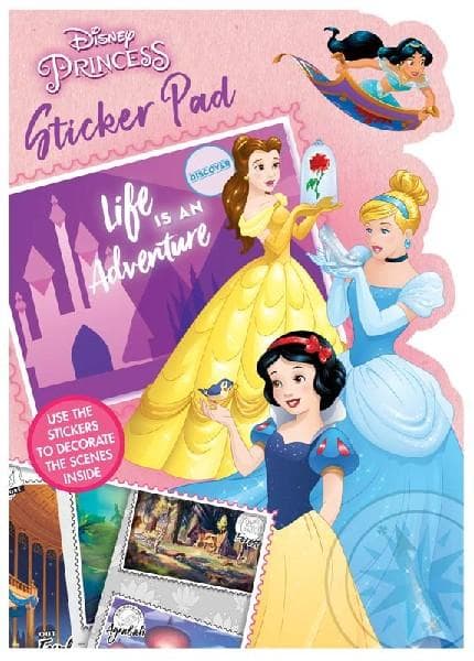 Disney Princess pysselbok 5 färgscener och 50 st klistermärken