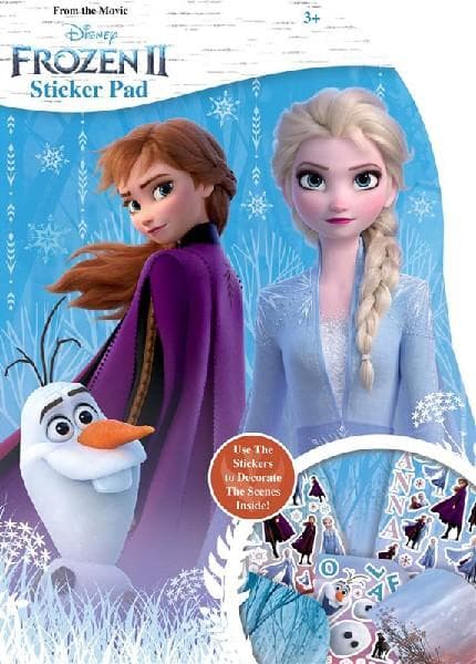 Frozen II pysselbok 5 färgscener och 50 st klistermärken frost