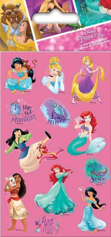 Disney princess 6 pientä tarraarkkia tarra tarroja