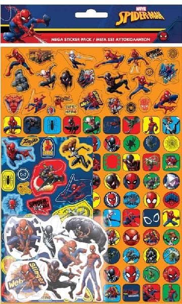 Spiderman mega sticker 150 klistermærker spider-man