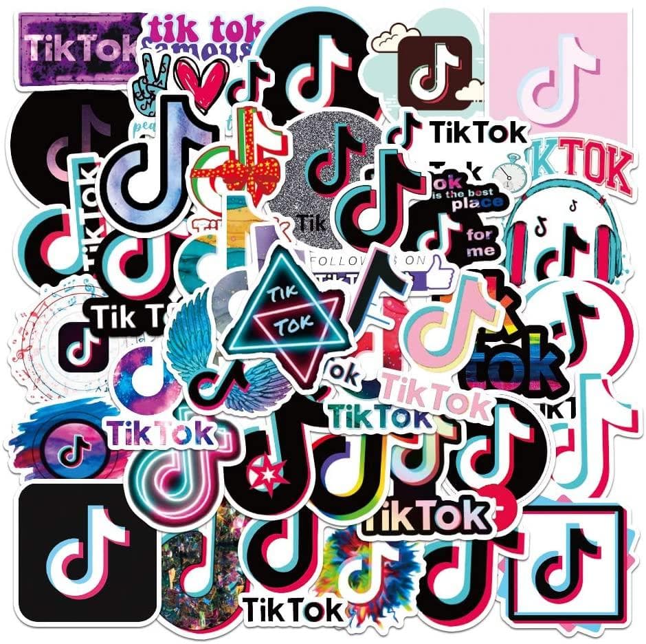 50st TikTok Gadget Stickers Klistermärken Återanvändbara Vinyl