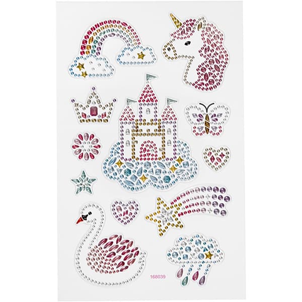 Rhinestone stickers - Enhörningar - 15x16,5 cm
