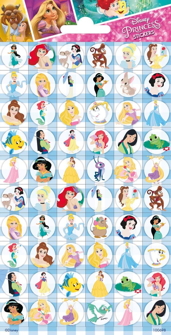 Disney princess 60 stk klistremerker klistremerke