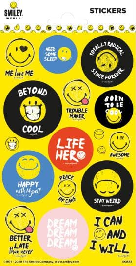 Smiley 16 stk glitrende klistremerker klistremerke emoji