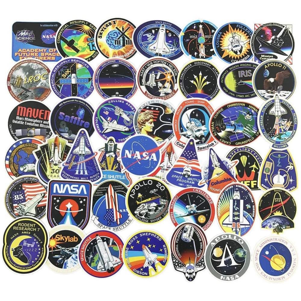 45x Klistermärken - Rymdskepp