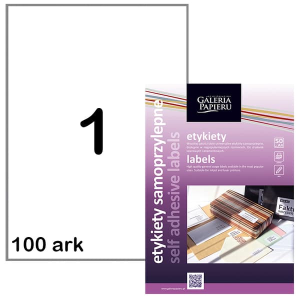 Etiketter UNI A4 - 297x210 mm - 100 st