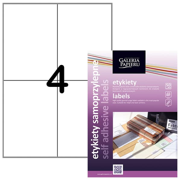 Etiketter UNI 4 - 148,5x105 mm - 200 st