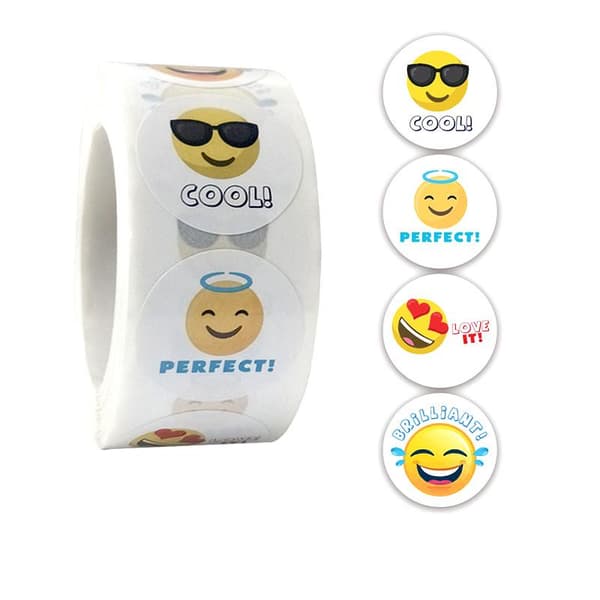 500 tarraa tarrat - Hymiö / Emoji-aihe - Sarjakuva